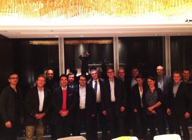 De gauche à droite : Hervé SIMON, Jean Pierre MATTON, Lionel PICHOT, Philippe ROUVIER COROUGE , Jean d’AILLIERES, Antoine MARRE, Frank NASS, Hervé MANET, Jean Michel BOUSSAC, Pascal PETIT , Virginie GRANGE, Valentine BIZOT , Didier BEIGBEDER, Pierre BOUSQUET et Jérôme DELAROCHE